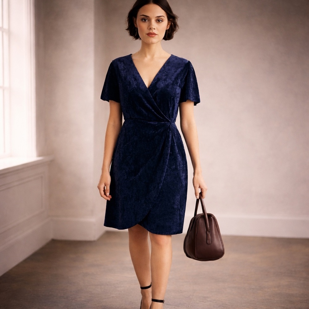 Anthropologie Sunday In Brooklyn Blue Wrap Dress Size XS